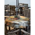 thumbnail image 2 of Outdoor Tablecloth with Umbrella Hole Zipper Autumn Forest Deer Round Tablecloth 54" Waterproof Outside Table Cloth Elk River Vintage Patio Table Cover Tablecloths for Picnic Party, 2 of 8
