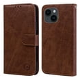 thumbnail image 2 of Case Designed for iPhone 13, Vintage PU Leather Wallet Book Case Magnetic Closure Credit Card Holder Kickstand Shock-Absorbing Flip Case Compatible with iPhone 13 - Brown, 2 of 8