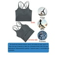 thumbnail image 6 of Junior's Removable Pad Seamless Sexy Strappy Back Bra Top Bralette Yoga Tank Top Longline Spaghetti Crop Tops, 6 of 8