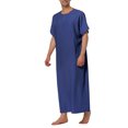 thumbnail image 4 of INSPIRE CHIC Chemise de Nuit Homme Manches Courtes Col Rond Coupe Décontractée Longue Chemise de Nuit m Bleu Marine, 4 of 5