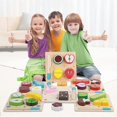 thumbnail image 3 of Wooden Cutting Fruit Puzzle Toys Pretend Play Toy Set for Kids Educational Learning Toy (Strawberry), 3 of 4