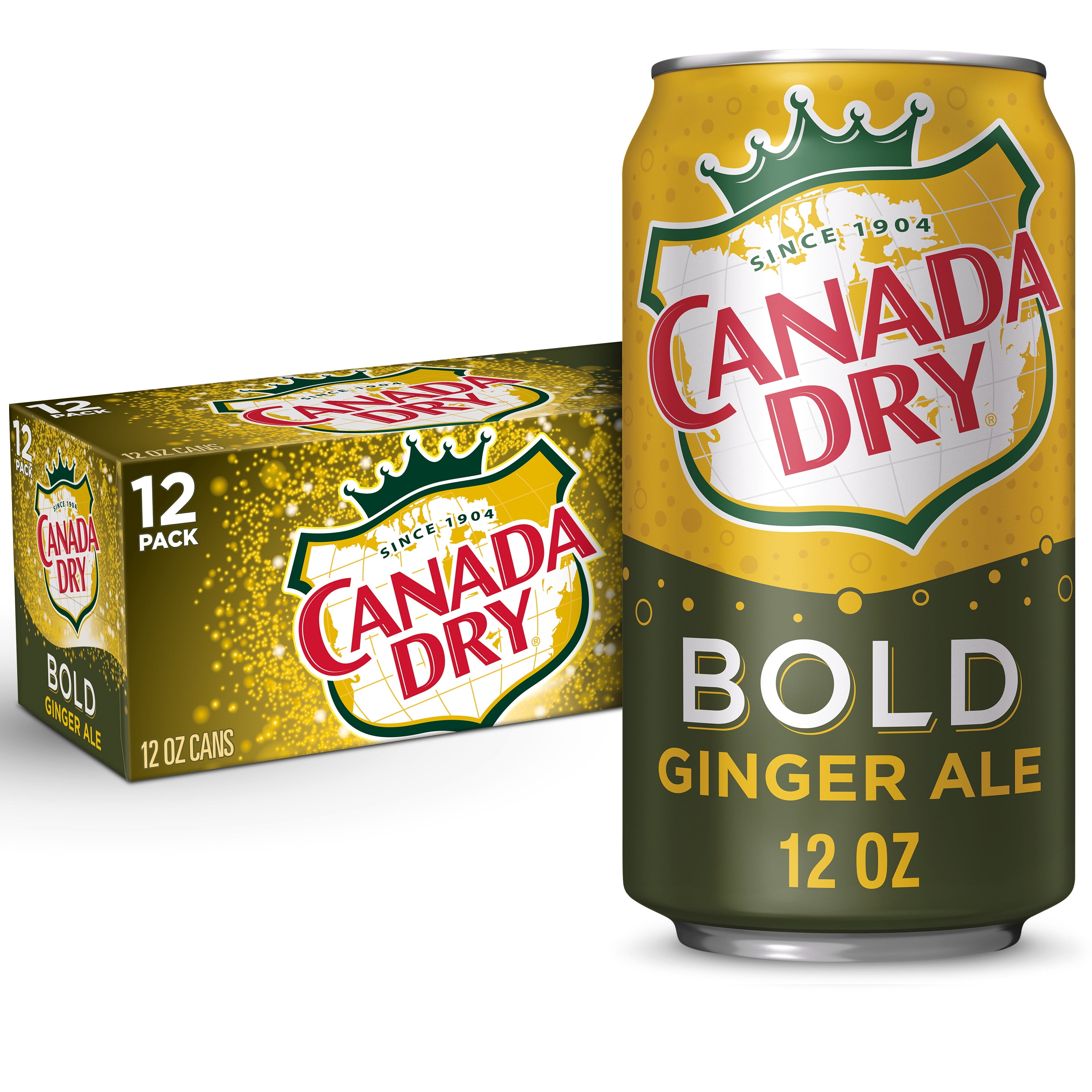 Canada Dry Bold Ginger Ale Soda, 12 fl oz cans, 12 pack