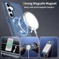 thumbnail image 4 of Asuwish Phone Case for Samsung Galaxy S25 FE 5G Tempered Glass Screen Protector Magnetic Folding Stand Frosted Translucent Rugged Shockproof Protective Cell Cover S 25 EF AI S25FE 25S Women Men Blue, 4 of 6