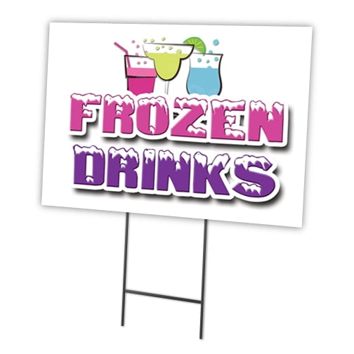 SignMission C-1824-DS-Frozen Drinks 18 x 24 in. Yard Sign & Stake - Frozen Drinks