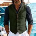 thumbnail image 2 of Stamzod Men's Suit Vest Lapel Button Up Sleeveless Jackets Business formal Waistcoat for Men with Pockets Z Green S, 2 of 7