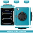 thumbnail image 4 of Artyond Case For iPad Pro 11 inch 2024 (M4), Rugged Shockproof 3 Layers Heavy Duty Hybrid Soft Silicone Full Body Protective Stand Case for iPad Pro 11" M4 5th Generation 2024 Release, Light Blue, 4 of 7