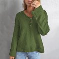 thumbnail image 2 of Vedolay Sweaters for Women Casual Long Sleeve Soft Loose Fit Cable Knit Pullover V Neck Sweater,Green XL, 2 of 5