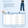thumbnail image 7 of YONGHS Kids Girls Cargo Jeans Wide Leg Baggy Denim Pants Loose Trousers with Flap Pockets Blue 7-8, 7 of 7