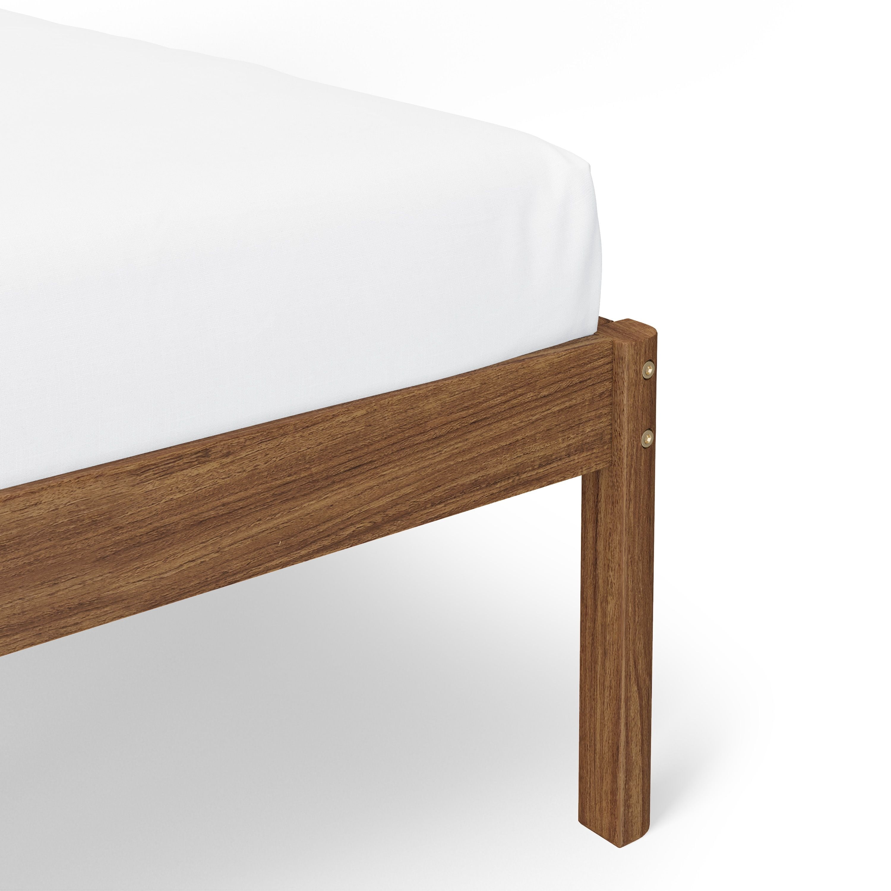 Mainstays Kids Twin Size Wood Platform Bed Frame, Walnut