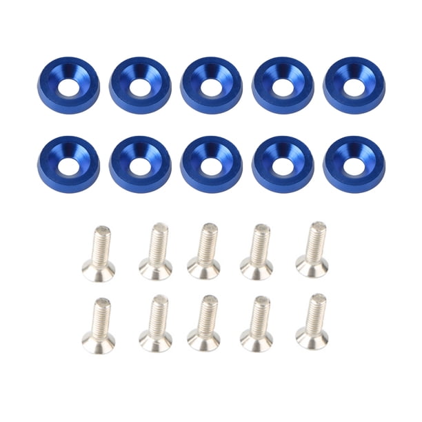 Kenally 10 unids/set, modificación de coche, arandela de parachoques trasero delantero, pernos de placa de matrícula Exterior, tornillo M6, automóvil Vehículos, repuestos y accesorios Mis Azul Kenally VI018496-05