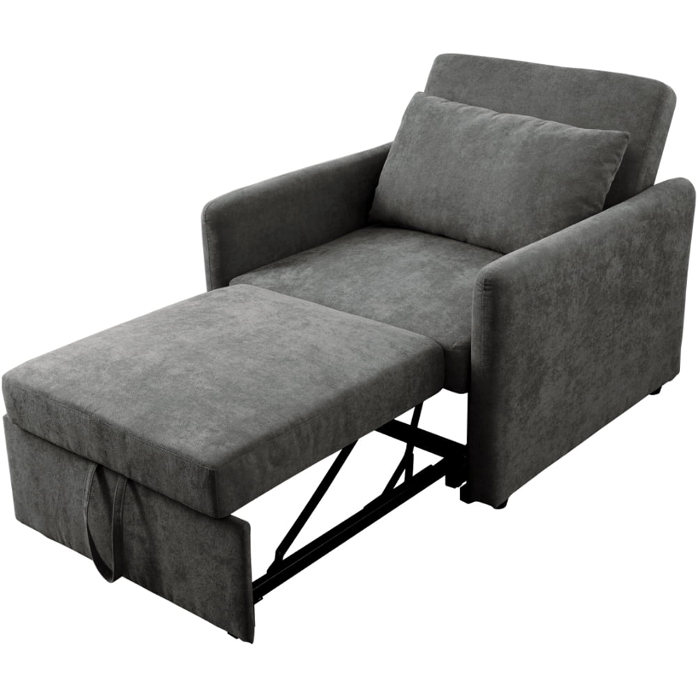 Kadyn 3 in 1 Convertible Sofa Bed Chair, Sleeper Chair, Single Sofa Chairs for Small Space Adjustable Backrest, Dark Grey