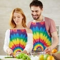 thumbnail image 3 of Colorful Rainbow Tie Dye Spiral Pattern Apron-Garden Aprons for Women with Pockets-Cotton Linen Waterproof Kitchen Cooking Gardening Aprons Adjustable for Kitchen,Cooking,BBQ and Salon 33x27 Inch, 3 of 7