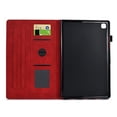 thumbnail image 5 of Embossed Folio Flip Smart Case Cover for Samsung Galaxy Tab S6 Lite 10.4" 2020 / 2022 / 2024, Premium PU Leather Kickstand Card Slots Magnetic Auto Sleep / Wake with Pen Slot Case, Red, 5 of 5