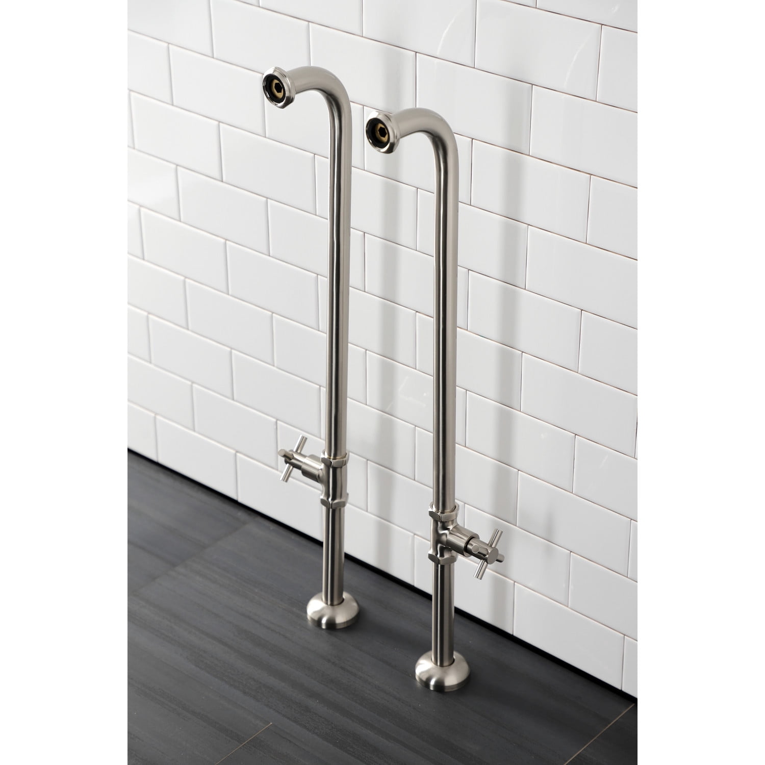 Kingston Brass AE810S8DX Concord Freestanding Tub Supply Line, Brushed Nickel