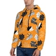 thumbnail image 3 of Lsque Bold Black and White Leaves Orange Pattern Casual Men's Hoodie,Hooded Sweatshirt with Kangaroo Pocket,Pullover Hoodie-X-Large, 3 of 7
