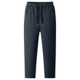 thumbnail image 7 of Mens Fleece Lined Sweatpants with Zipper Pockets Winter Sherpa Lined Pants Straight Leg Open Bottom, 7 of 7
