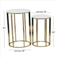 thumbnail image 4 of DecMode 16" x 24" Gold Metal Accent Table with Marble Top, 2-Pieces, 4 of 14