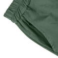 thumbnail image 6 of gbyLJF Women's Shorts Cotton Linen Elastic Waist Straight Leg Shorts Summer Loose Casual Beach Shorts Green M, 6 of 7
