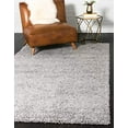 thumbnail image 1 of Unique Loom Solo Solid Shag Collection Modern Plush Cloud Gray Area Rug (9 x 12), 1 of 10