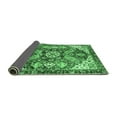 thumbnail image 2 of Ahgly Company Indoor Square Abstract Emerald Green Modern Area Rugs, 4' Square, 2 of 4