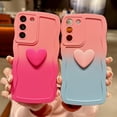 thumbnail image 4 of for Samsung Galaxy S22+ Plus Case, Cute Kawaii 3D Love Heart Gradient Color Curly Wave Frame Camera Lens Cover Shockproof Soft Silicone S22 Plus Phone Case 6.6" for Women (Hot Pink), 4 of 6