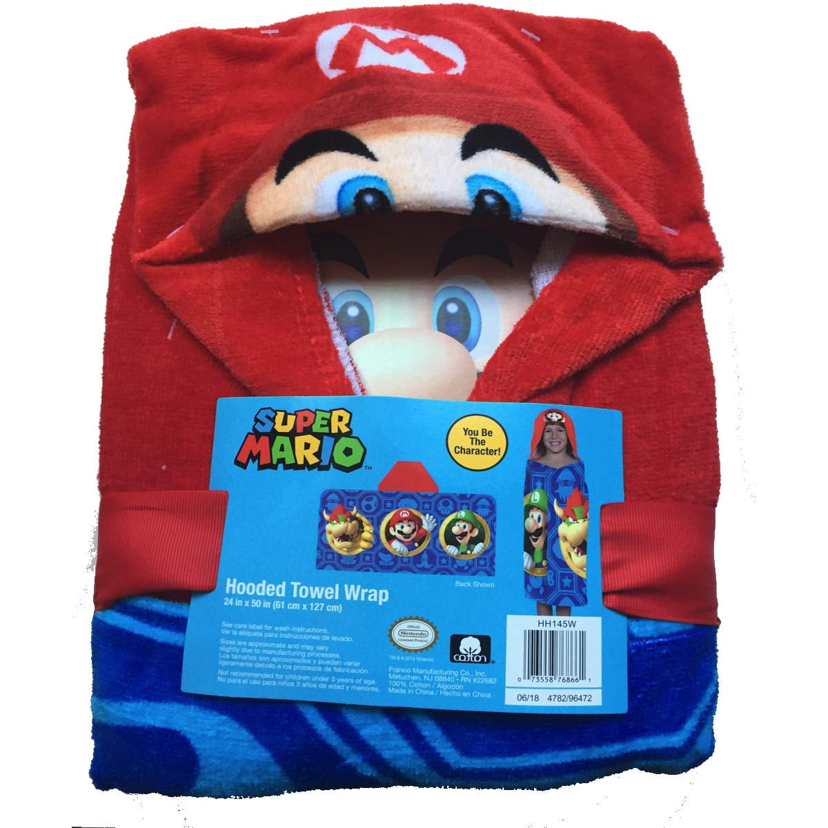 super mario hooded towel