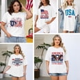 thumbnail image 4 of Aiyino Women's 250th Anniversary 1776-2026 Patriotic T-Shirt,100% Cotton USA Flag Tee, Short Sleeve 4th of July Shirt Plus Size, 4 of 8