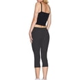 thumbnail image 2 of Coduop Women Knee Length Capri Leggings High Waist Stretchy Yoga Workout Exercise Skinny Pants, 2 of 2