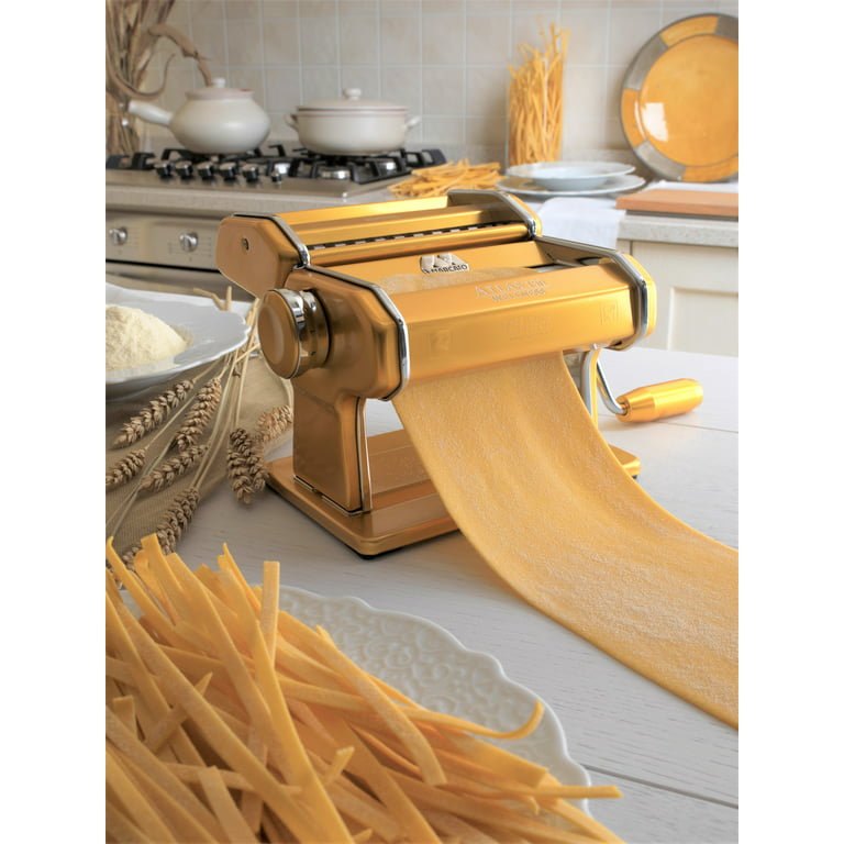 Mededogen Stap Aan Marcato Atlas Pasta Machine, Made in Italy, Stainless Steel, Gold, Includes  Pasta Cutter, Hand Crank, and Instructions - Walmart.com