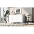 thumbnail image 4 of Four - door wavy pattern sideboard with easy - to - assemble feature for home use gives storage, 4 of 7