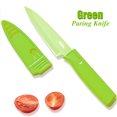 thumbnail image 2 of 2 Pack Paring Knife with Safety Sheath, Fruit Knife with 4 inch Stainless Steel Blade, Nonstick Silicone Coated Knife for Kitchen, Fruits, and Vegetables (Green & Green), 2 of 6