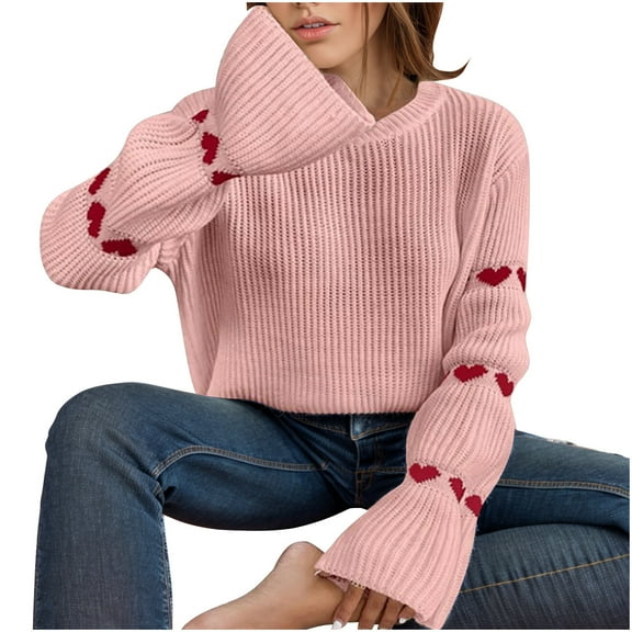 Utoimkio Women's Fall Oversized Sweater Lantern Sleeve Crew Neck Knit Pullover Tops Dressy Blouse 2025 Casual Winter Outfits