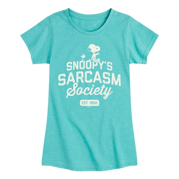 Peanuts - Snoopy Sarcasm Society - Toddler & Youth Girls Short Sleeve Graphic T-Shirt