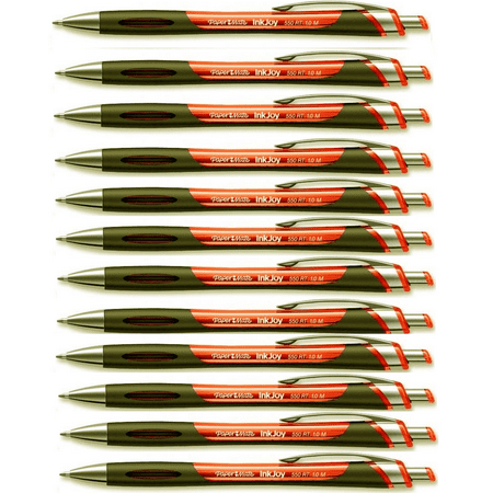 Paper Mate InkJoy 550 RT Ballpoint Pen, Medium Point, 1.0 mm, Orange Ink 12 (Best Pen Brands In The World)