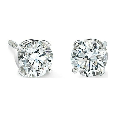 Paris Jewelry 14K White Gold Created Diamond Stud Earrings 1/2 Carat – for Women and Men plated