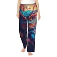 thumbnail image 2 of Lsque Colorful Feather Owl Print Women's Pajama Pants, Lounge Pant - Comfortable Home Wear,Elastic Waistband, Stylish Design-Medium, 2 of 9