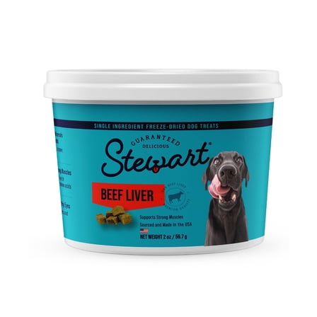 Stewart Freeze Dried Beef Liver Pet Treats for Dogs, 2 oz Tub