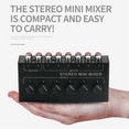 thumbnail image 7 of 6 Channels Passive Stereo Mixer Mini Audio Mixer Portable Sound Mixer Input Ultra Low Noise for Live Studio, 7 of 7