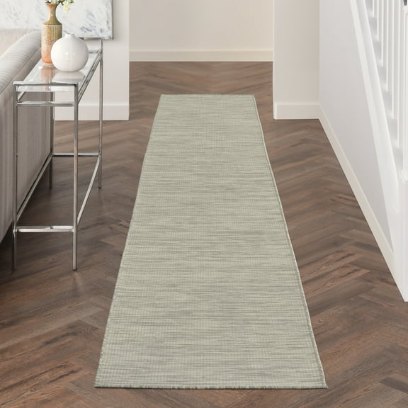 Nourison Positano Indoor/Outdoor Light Grey 2'2" x 12' Area Rug, (2x12)