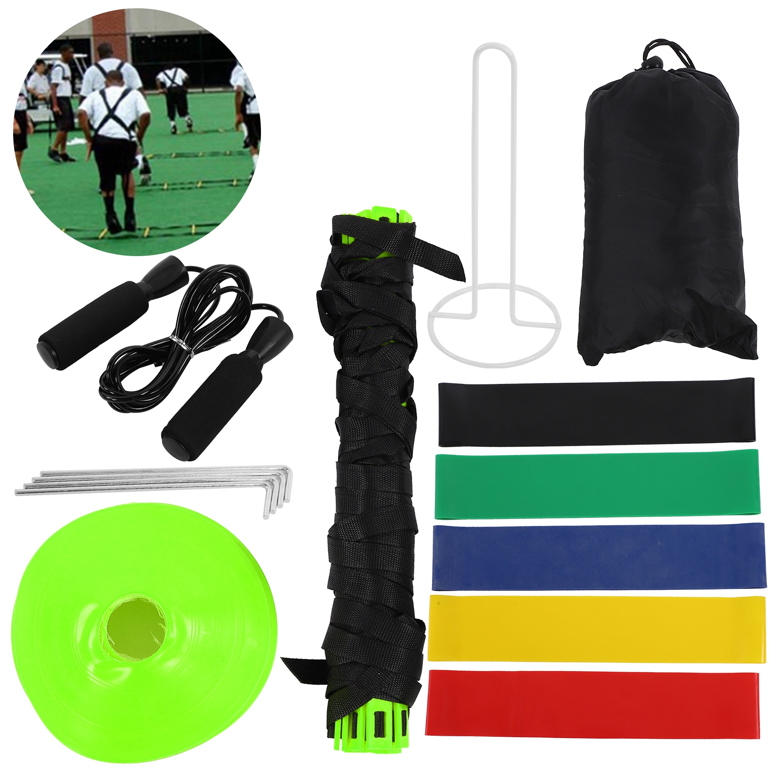 Tebru Sports Speed Ladder Training Set Football Workout Equipment with
