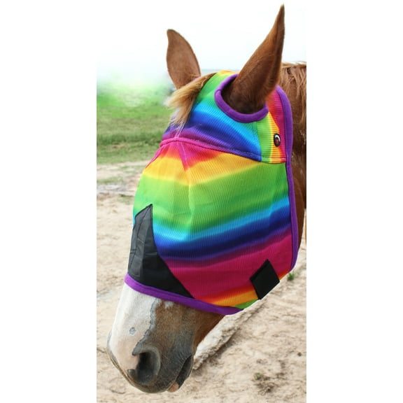 Horse Airflow Mesh Summer FlyMask Rainbow Without Ears 73206A