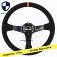 thumbnail image 3 of 14" Ralliart Suede Leather Deep Dish Drift Steering Wheel for Mitsubishi -, 3 of 4