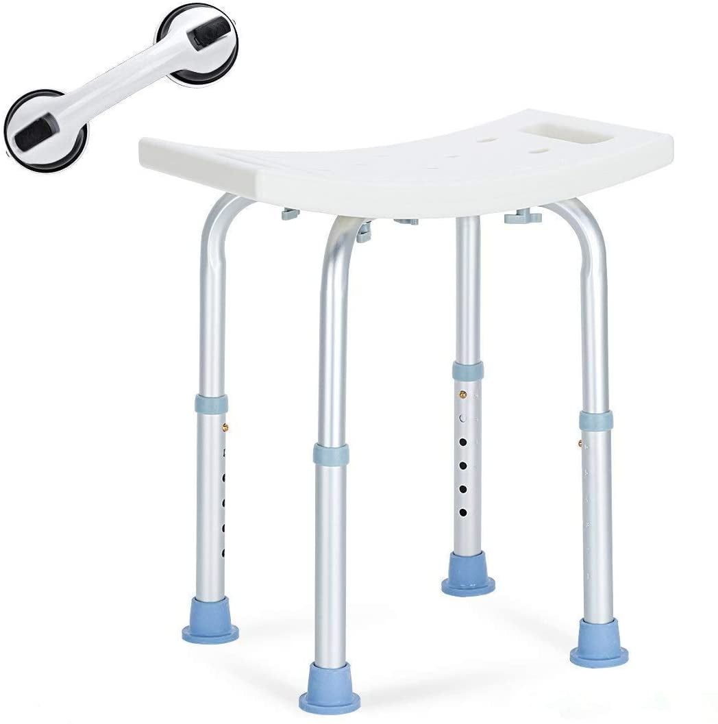 OasisSpace Shower Chair, Adjustable Bath Stool with Free Assist Grab