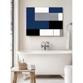 thumbnail image 6 of Navy Blue Black Grey Wall Art for Living Room,Canvas Picture Wall Decor for Bathroom Bedroom,Modern Irregular Geometric Abstract Painting Artwork for Office Kitchen Hallway Dining Room Decor 24"x32", 6 of 8