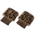 thumbnail image 2 of Zhaomeidaxi 1 Pair Women Faux Fur Boot Cuff Short Furry Leg Warmers Winter Socks Knitted Boot Socks, 2 of 8