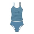 thumbnail image 5 of Miaoju Girls Swimsuit Tankini Criss Cross Ruched 2 Piece Bathing Suit Printed Girl Swimwear for 9-16Y, 5 of 5