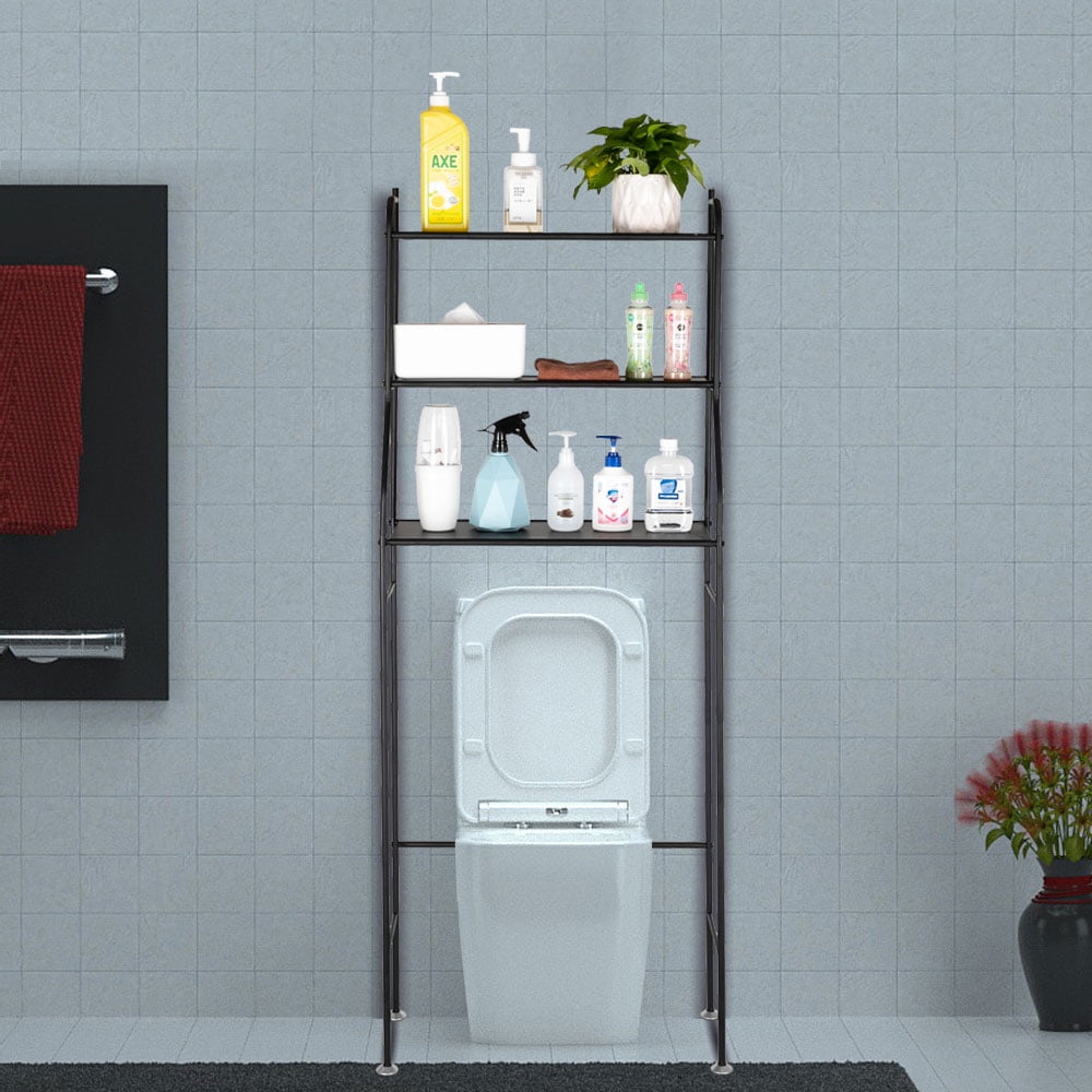Kepooman 3-Tier Bathroom Organizer Over Toilet, Bathroom Racks and Shelves Storage Rack, Space Saver Rack Over the Toilet Rack, Bathroom Corner Stand Storage Organizer, Black Kepooman 3-Tier Bathroom Organizer Over Toilet, Bathroom Racks and Shelves Storage Rack, Space Saver Rack Over the Toilet Rack, Bathroom Corner Stand Storage Organizer, Black