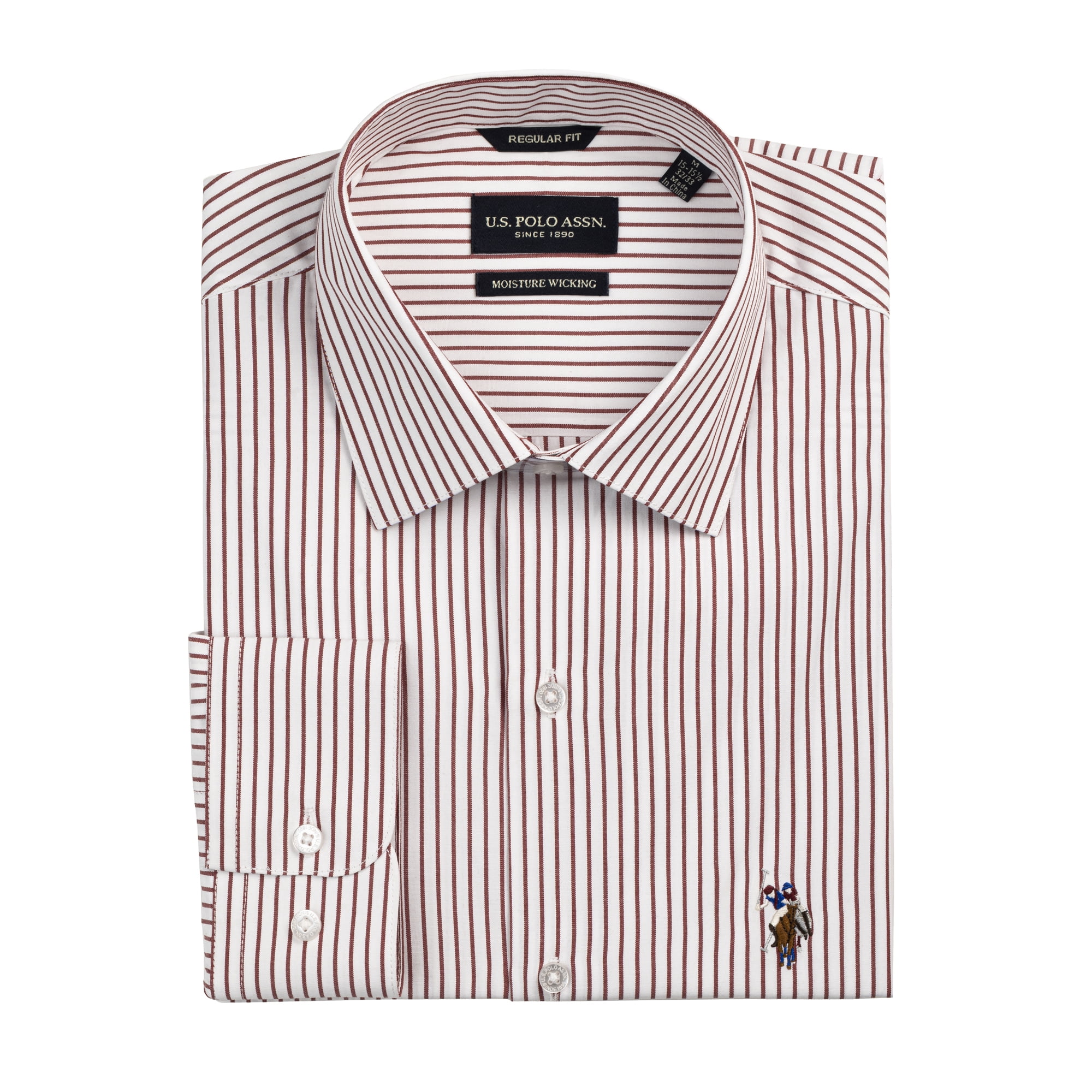 U.S. Polo Assn. Mens Dress Shirt Regular Fit Long Sleeve