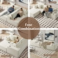 thumbnail image 4 of 3 Seats Boneless Modular Cloud Sectional Sofa with Chaise & Ottoman, Extra-Wide Deep Seats Plush Corduroy Sleeper Soft Couch for Modern Living Rooms, Small Spaces & Apartments Beige 108"-U Shape Left, 4 of 8