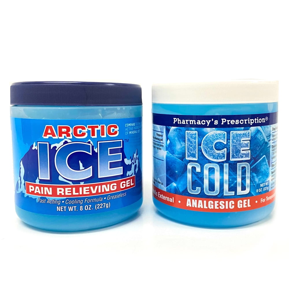 MINERAL ICE Menthol Pain Gel 8oz Tub ( 2 pack ) GERIMED ~